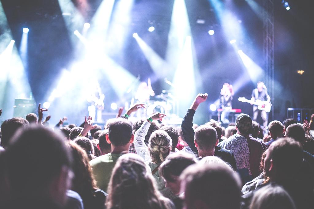 Futuristic holographic concert performance